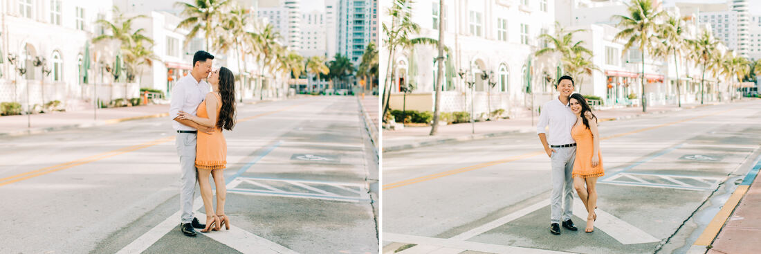 Raleigh wedding photographer Miami beach engagement ocean drive pictures art deco district 