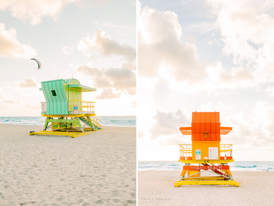 Beach decor, miami wall gallery, miami beach pictures, beach canvases, south beach lifeguard stands