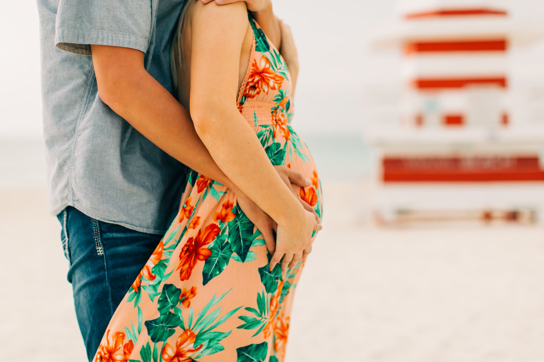 Raleigh Wedding Photographer Miami Maternity Photoshoot in South Pointe Park on South Beach in Florida Destination photographer