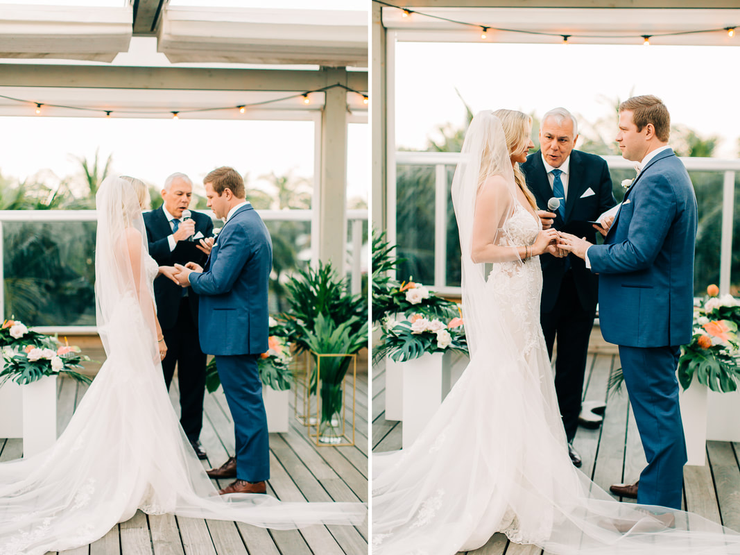 Raleigh Wedding photographer, Confidante Hotel Wedding, Miami wedding photographer, tropical wedding ceremony