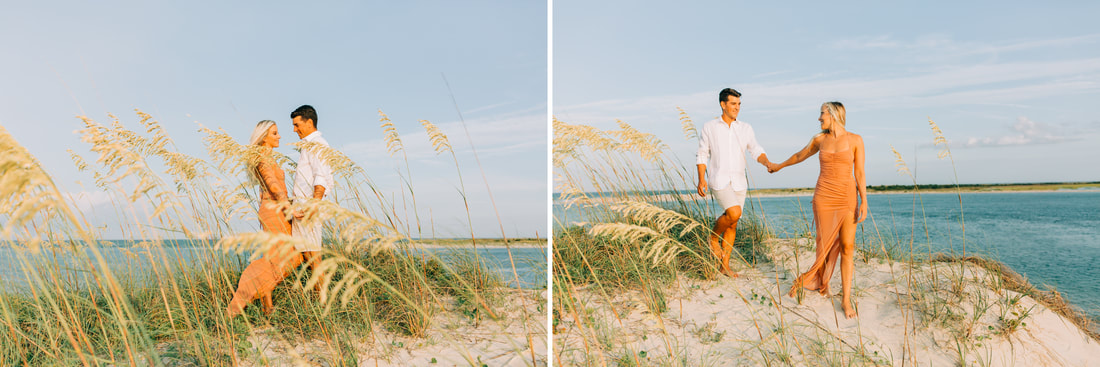 Carolina Beach engagement photos by Wilmington Wedding photographer on a boat at a beach 