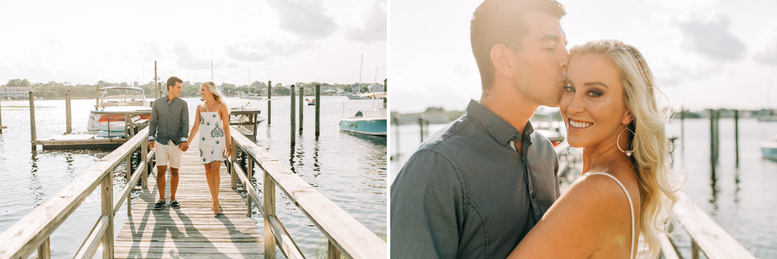 Wilmington wedding photographer takes engagement pictures in Carolina Beach