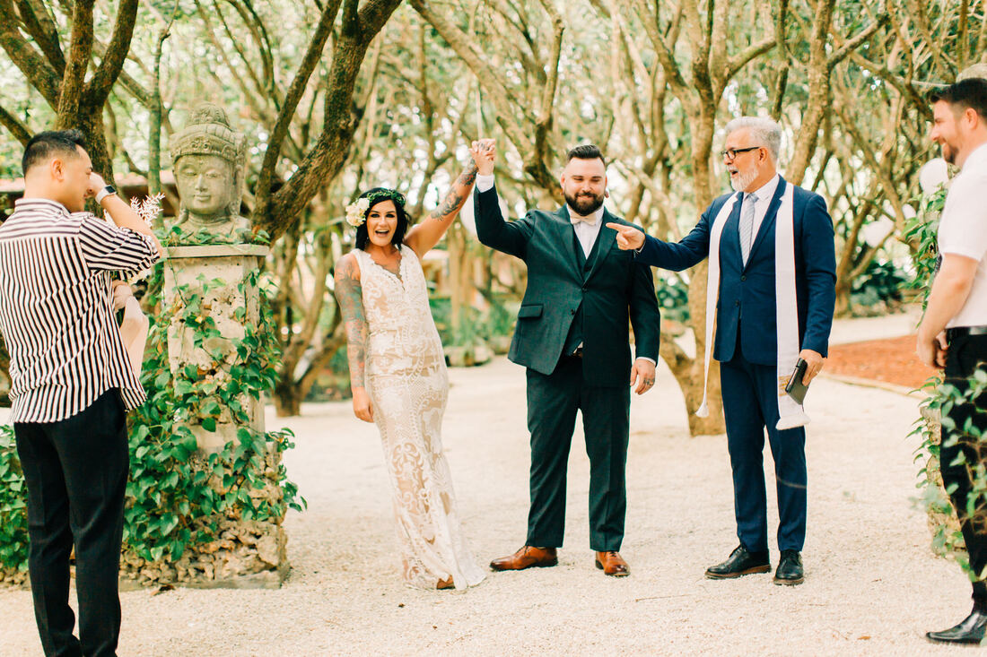 Raleigh Wedding Photographer, Redland Koi Gardens Wedding, Miami Elopement, Boho Wedding Ceremony