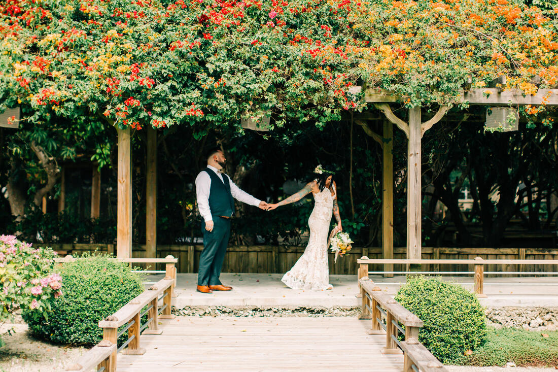 Raleigh Wedding Photographer, Redland Koi Gardens Wedding, Miami Elopement, boho wedding pictures