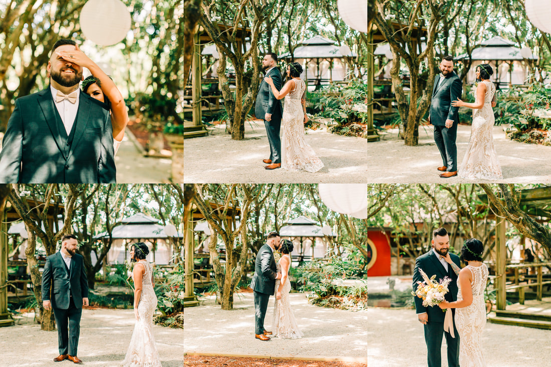 Raleigh Wedding Photographer, Redland Koi Gardens Wedding, Miami Elopement, First Look