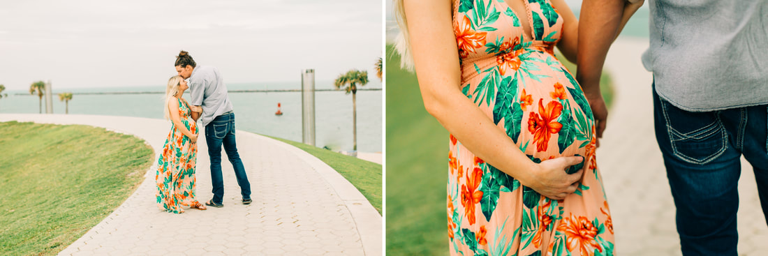 Raleigh Wedding Photographer Miami Maternity Photoshoot in South Pointe Park on South Beach in Florida candid light and bright