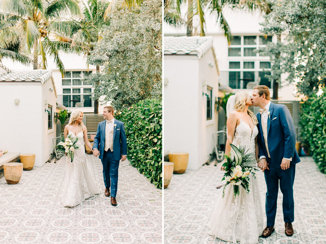 Raleigh Wedding photographer, Confidante Hotel Wedding, Miami wedding photographer, tropical wedding, candid light and airy