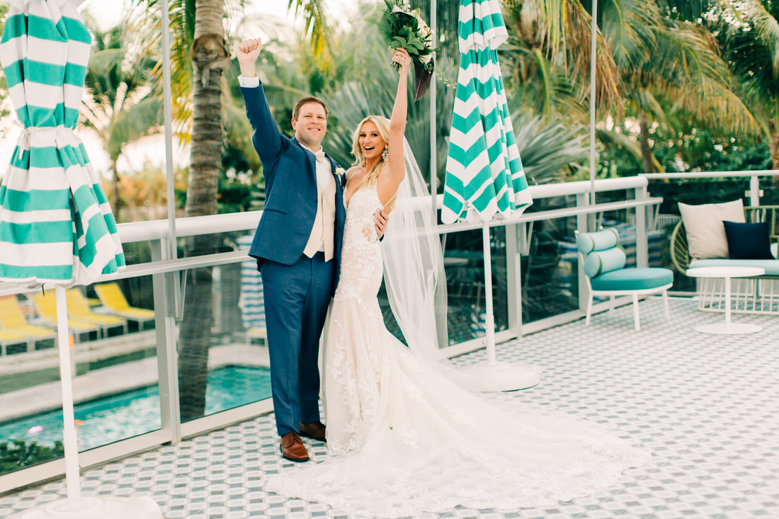 Raleigh Wedding photographer, Confidante Hotel Wedding, Miami wedding photographer, tropical wedding