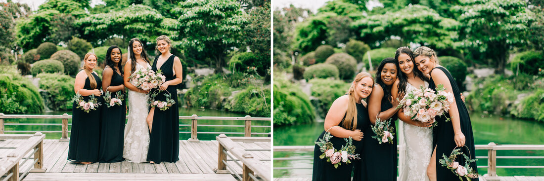 raleigh-wedding-photographer-redland-koi-garden-wedding-miami-wedding-photographer-bridal-party-black-bridal-dress